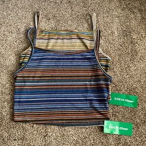 Two SHEIN cropped tank tops, size large